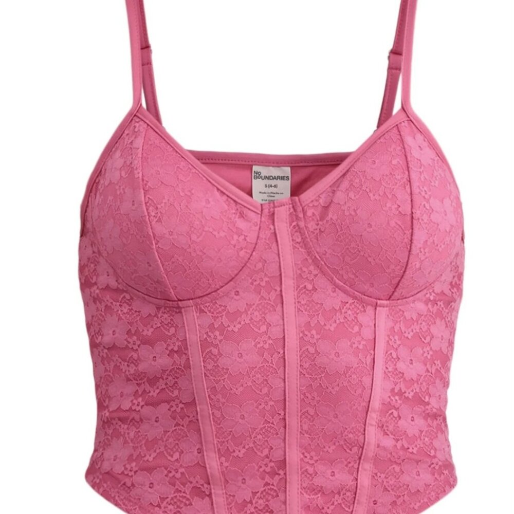 No Boundaries Lace Bustier Top, Women's Size Large 12-14